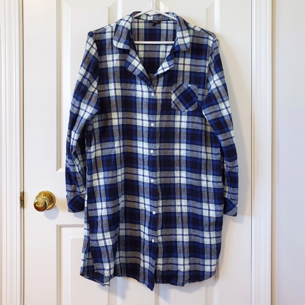 Long Plaid Flannel Shirt